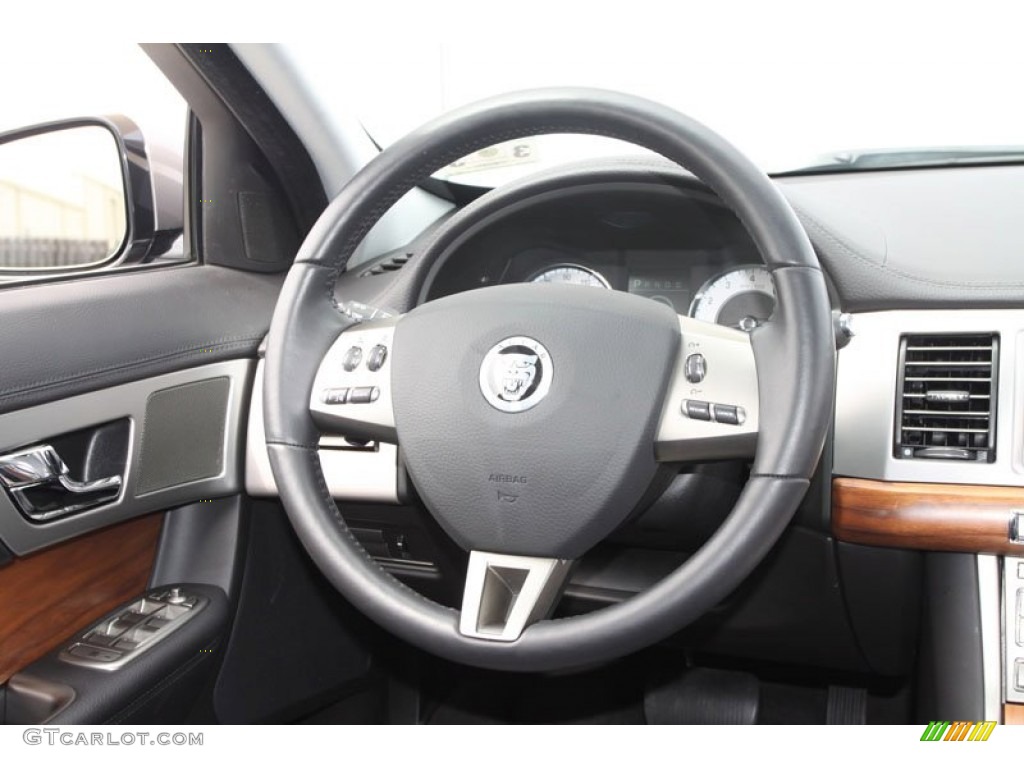 2010 Jaguar XF Sport Sedan Warm Charcoal Steering Wheel Photo #63024720
