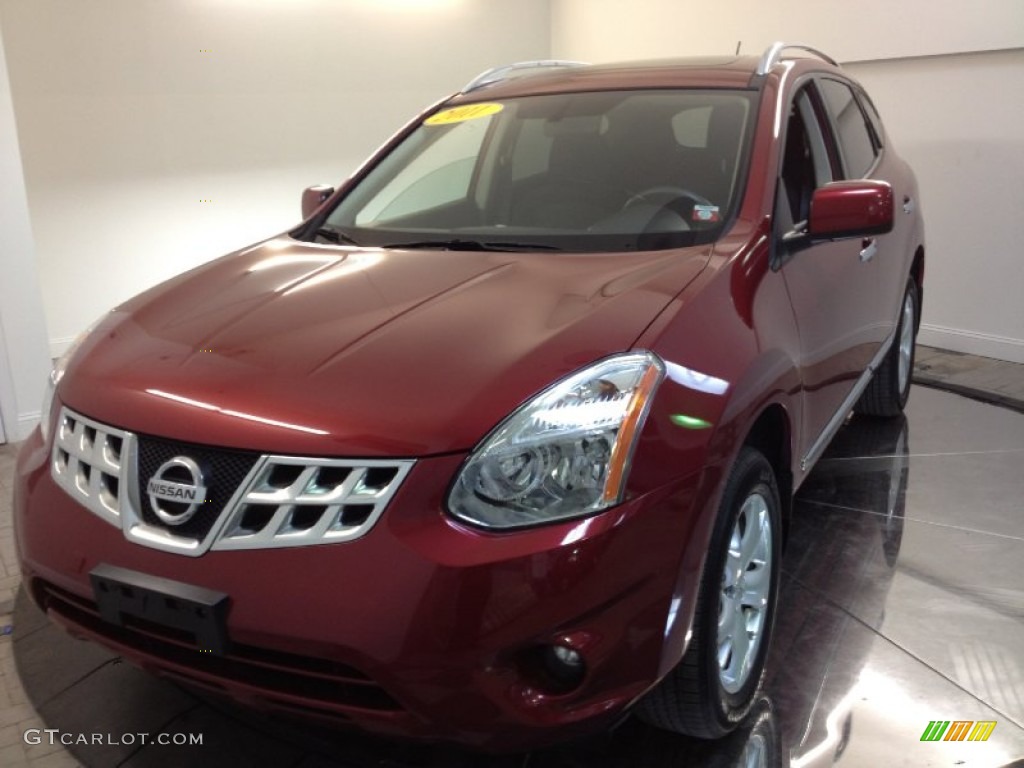 2011 Rogue SV AWD - Cayenne Red / Black photo #1