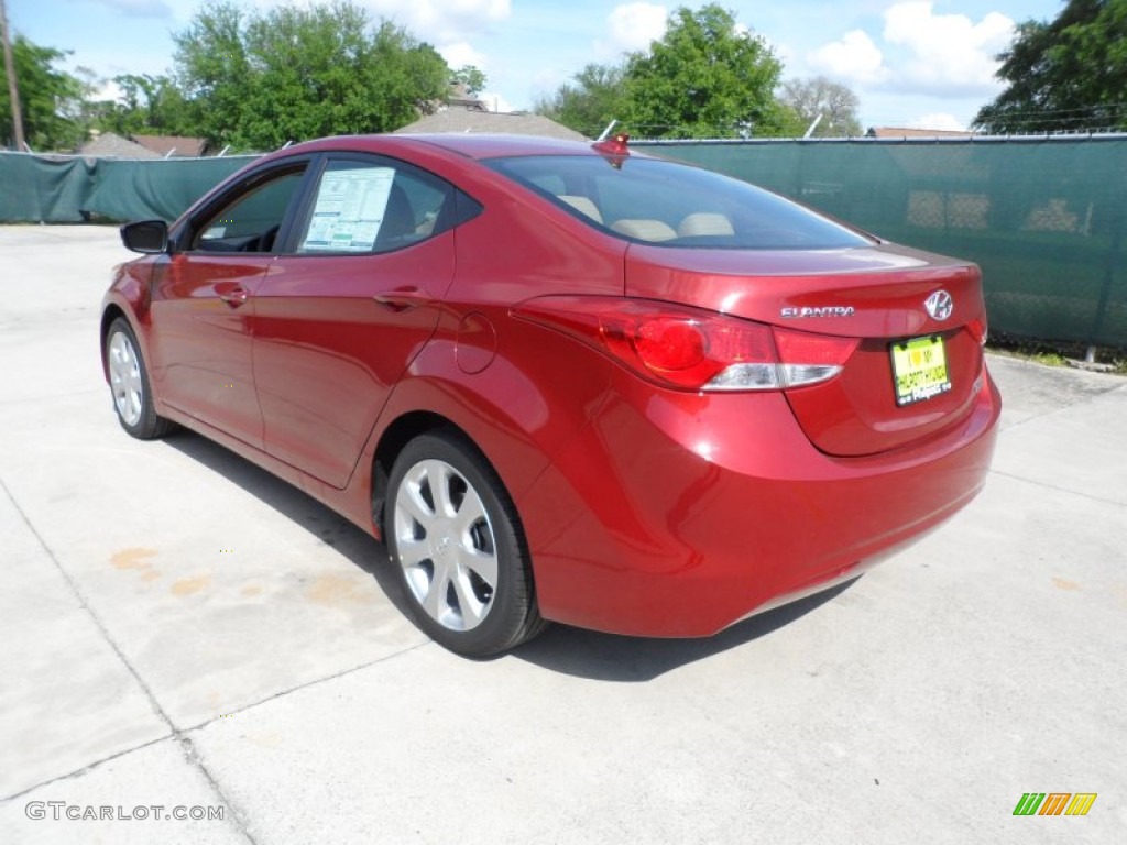 2012 Elantra Limited - Red Allure / Beige photo #5