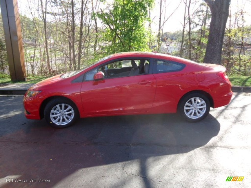 2012 Civic EX-L Coupe - Rallye Red / Gray photo #4