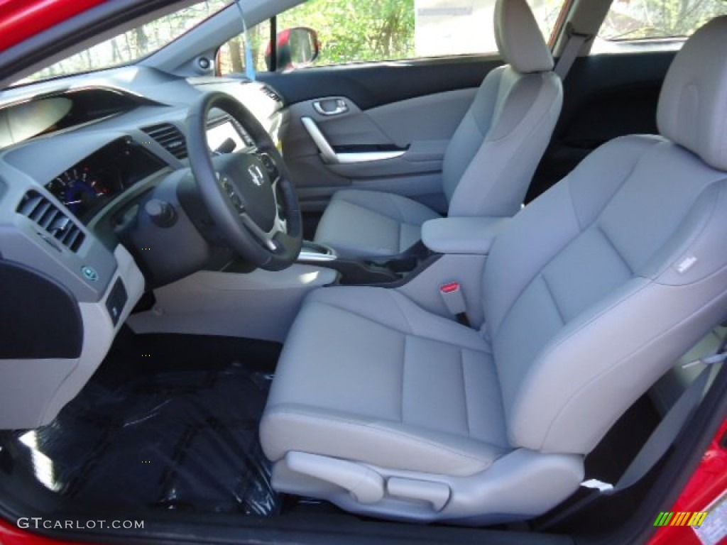 2012 Civic EX-L Coupe - Rallye Red / Gray photo #15