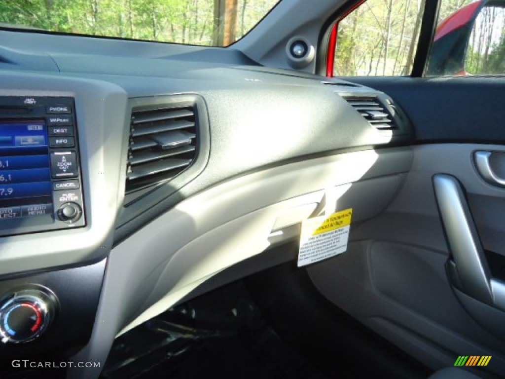 2012 Civic EX-L Coupe - Rallye Red / Gray photo #34