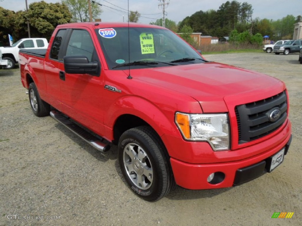 Bright Red 2009 Ford F150 STX SuperCab Exterior Photo #63035766