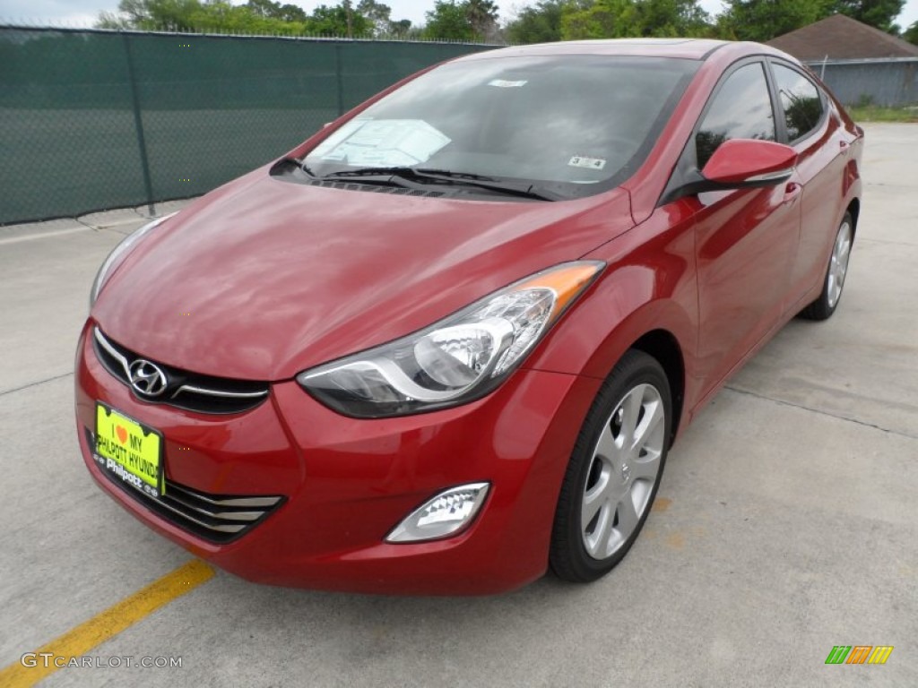 2012 Elantra Limited - Red Allure / Beige photo #7