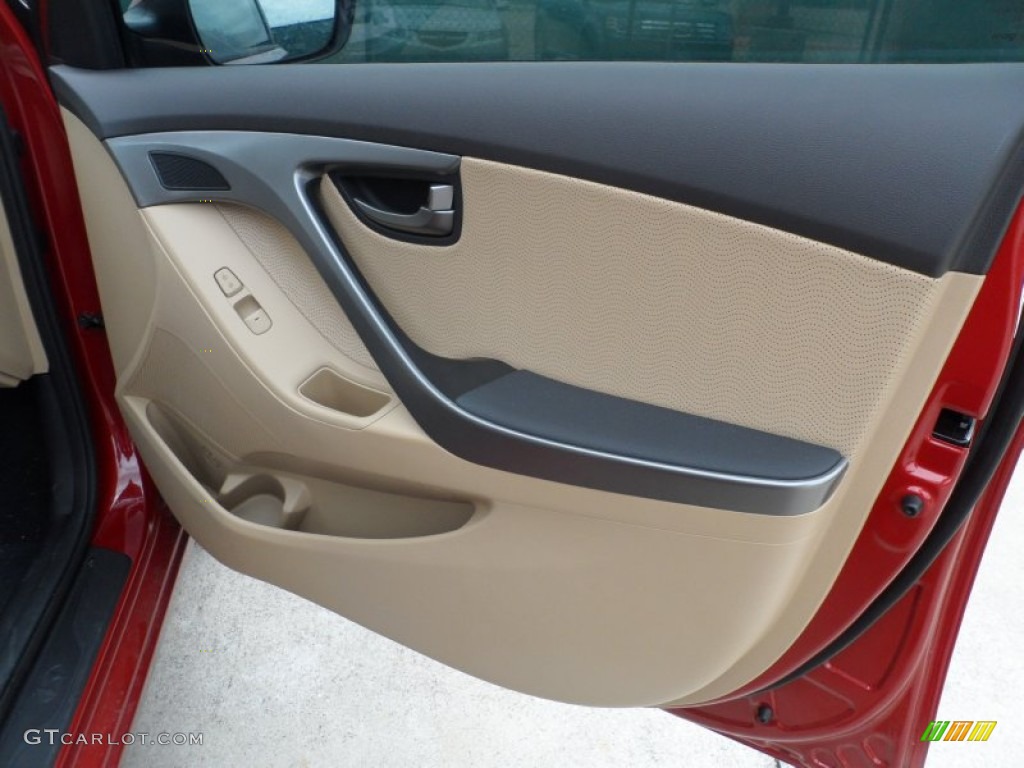 2012 Elantra Limited - Red Allure / Beige photo #19