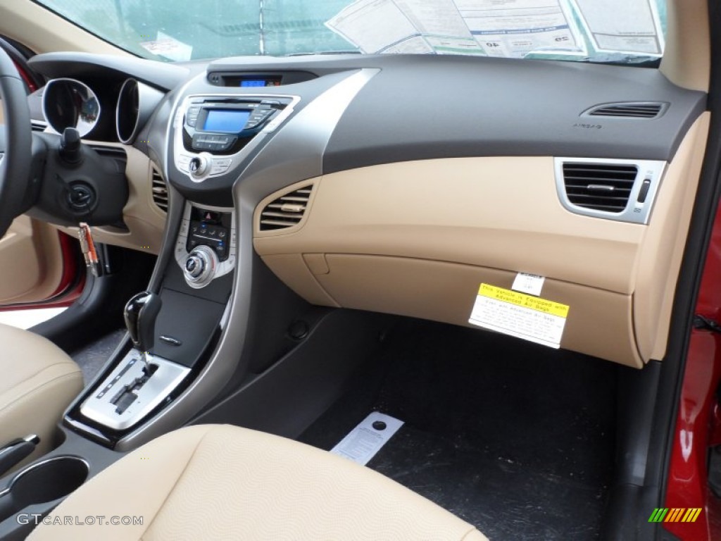 2012 Elantra Limited - Red Allure / Beige photo #20