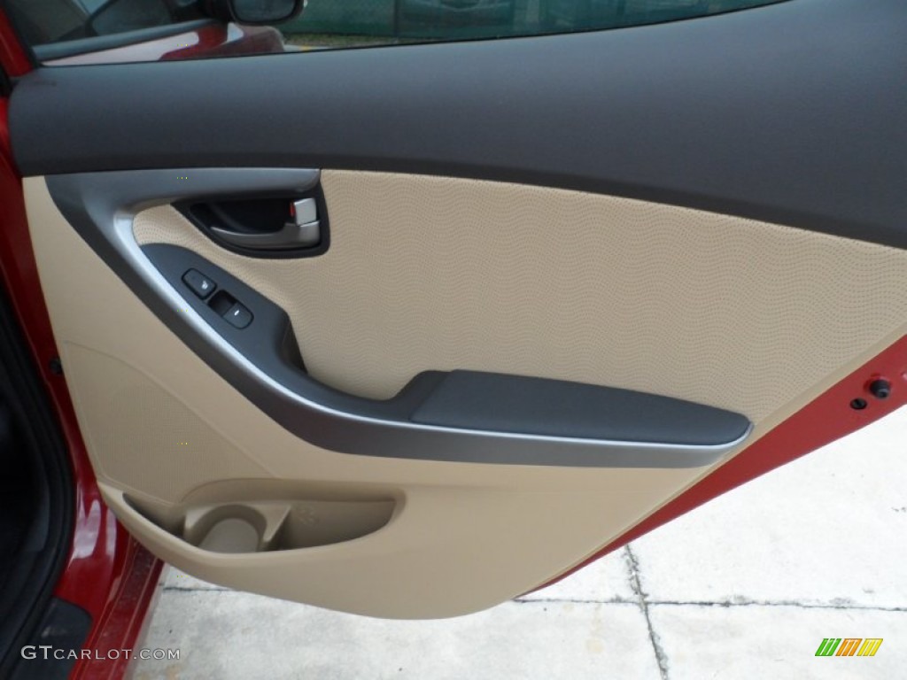 2012 Elantra Limited - Red Allure / Beige photo #22