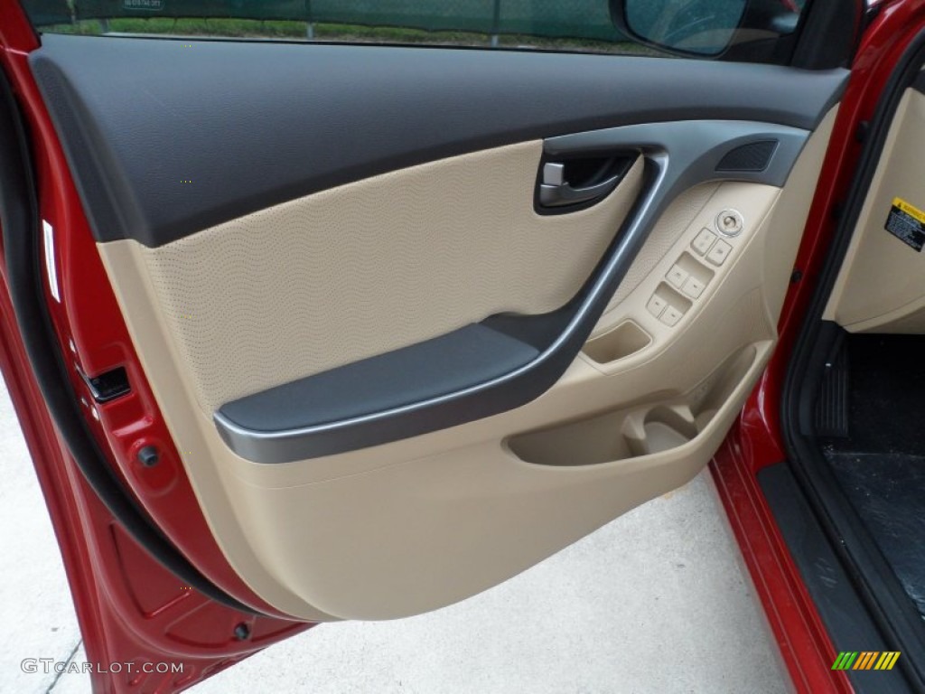 2012 Elantra Limited - Red Allure / Beige photo #25