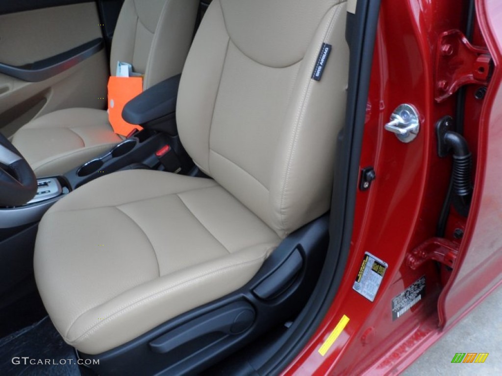 2012 Elantra Limited - Red Allure / Beige photo #27