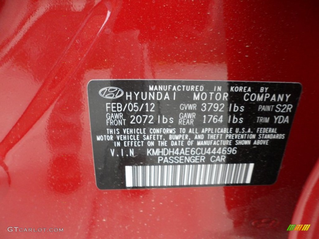 2012 Elantra Limited - Red Allure / Beige photo #36