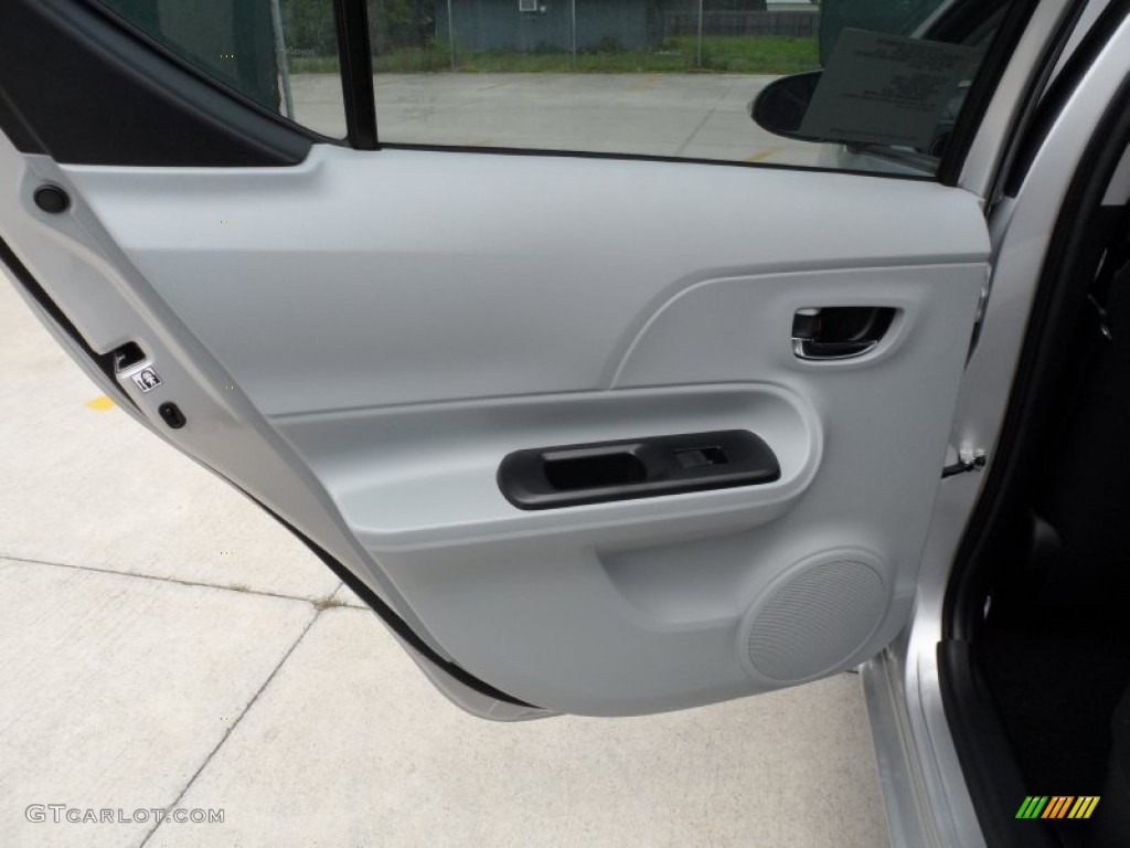 2012 Toyota Prius c Hybrid Three Light Blue Gray/Black Door Panel Photo #63042802