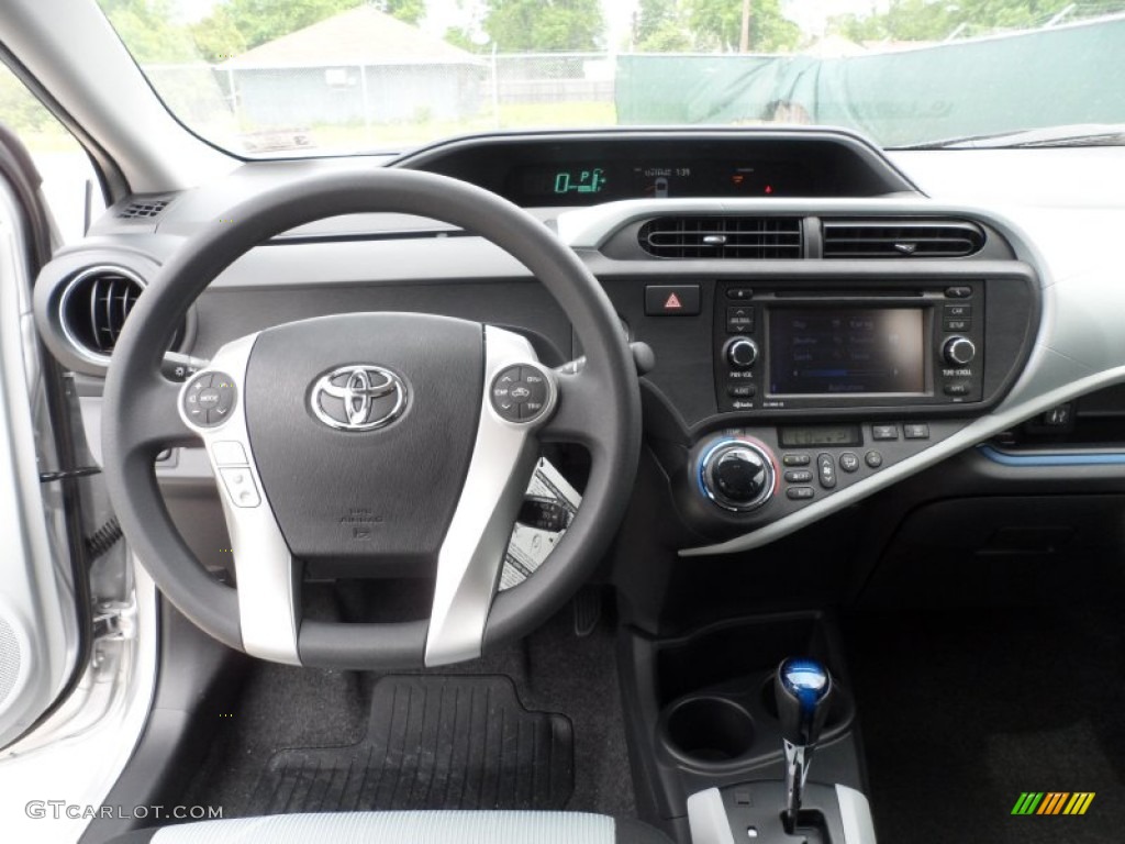 2012 Toyota Prius c Hybrid Three Light Blue Gray/Black Dashboard Photo #63042856