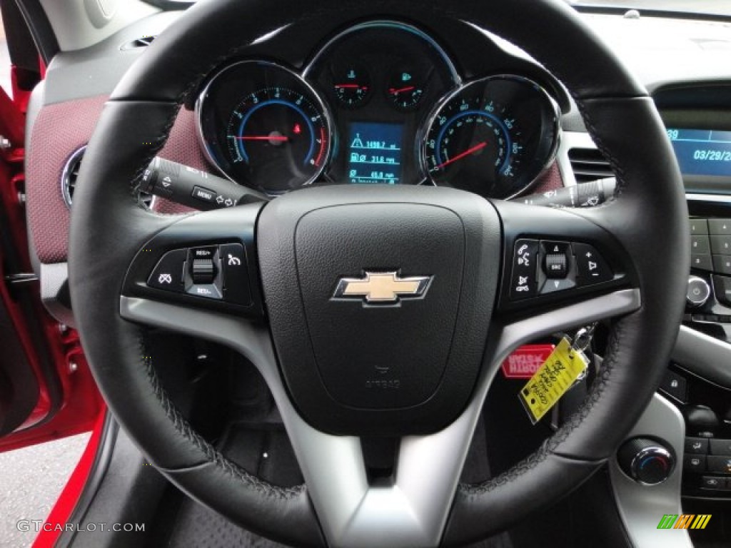 2012 Chevrolet Cruze LT/RS Jet Black/Sport Red Steering Wheel Photo #63047051