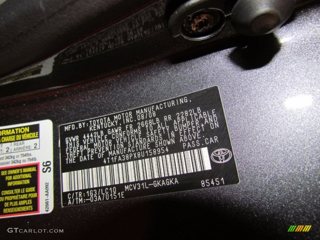 2008 Solara Color Code 1G3 for Magnetic Gray Metallic Photo #63047134