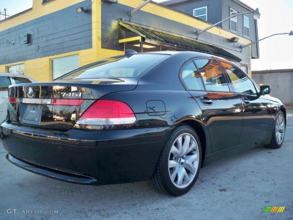 2004 7 Series 745i Sedan - Jet Black / Black/Creme Beige photo #5