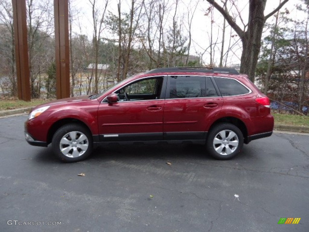 2012 Outback 2.5i Premium - Ruby Red Pearl / Off Black photo #4