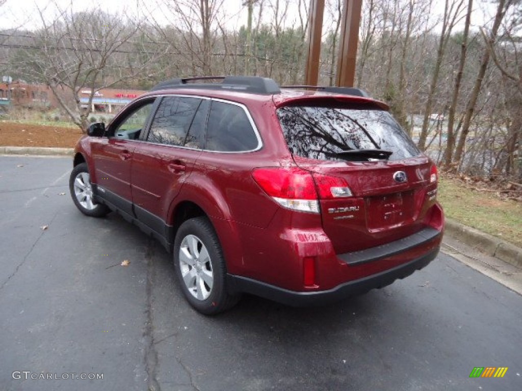 2012 Outback 2.5i Premium - Ruby Red Pearl / Off Black photo #5