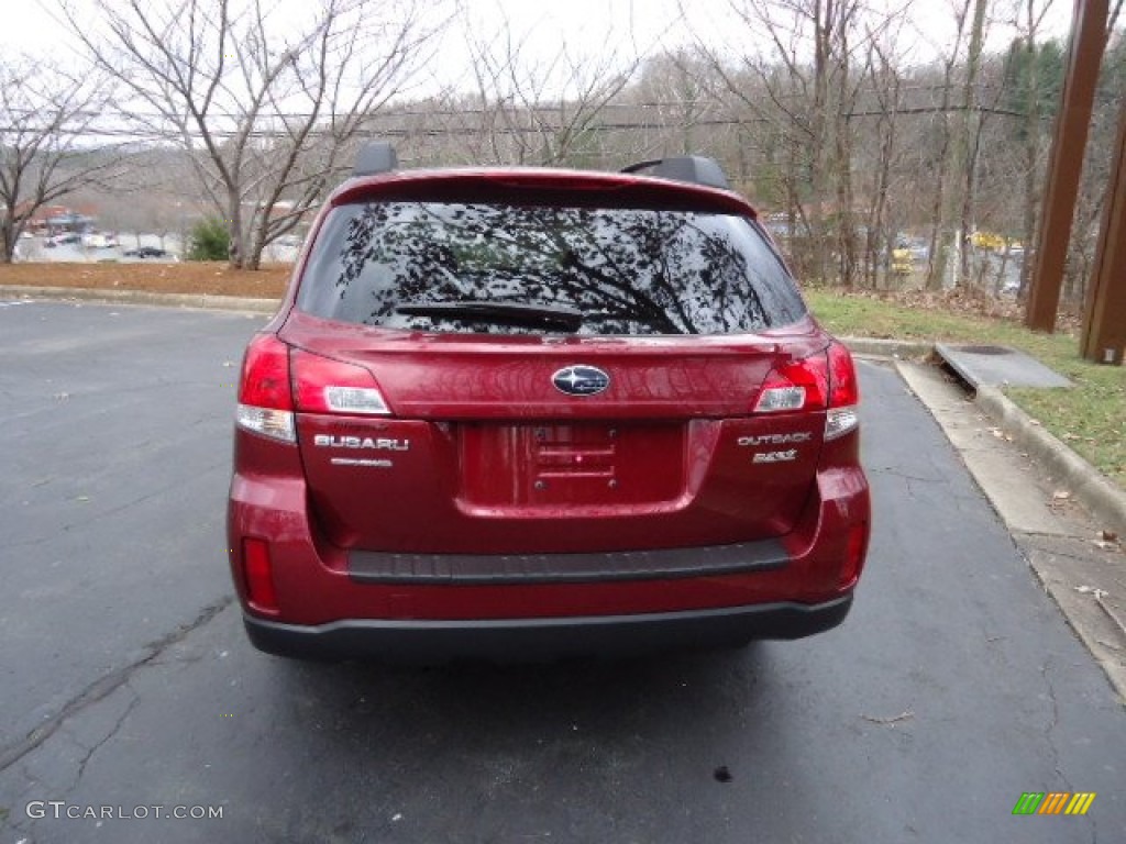 2012 Outback 2.5i Premium - Ruby Red Pearl / Off Black photo #6