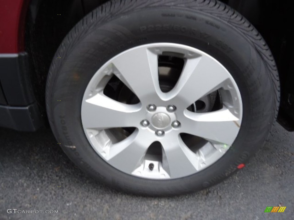 2012 Outback 2.5i Premium - Ruby Red Pearl / Off Black photo #9