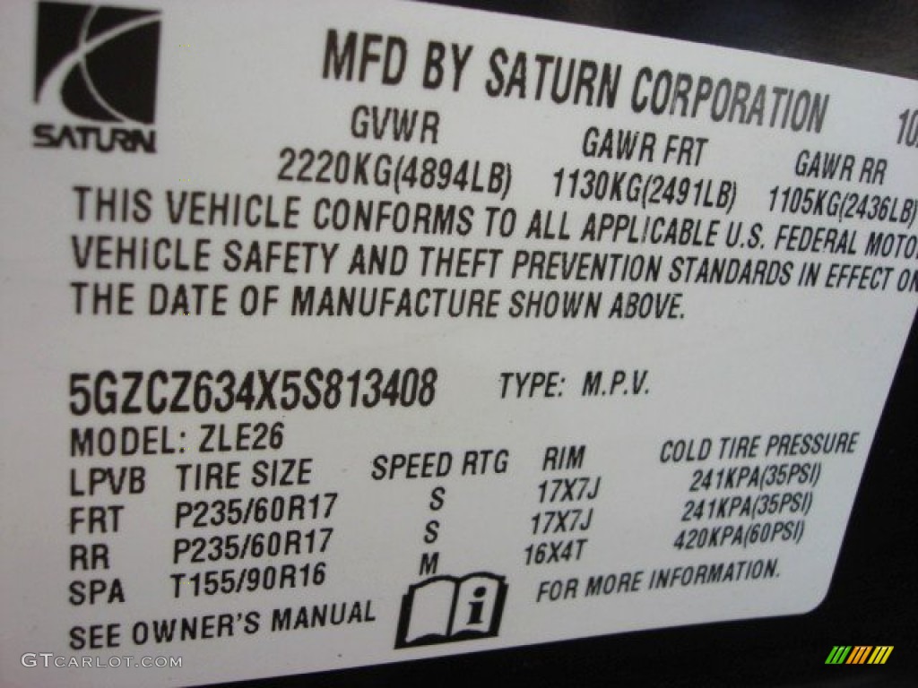 2005 VUE V6 AWD - Pacific Blue / Tan photo #27