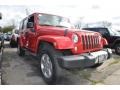 2010 Flame Red Jeep Wrangler Unlimited Sahara 4x4  photo #4