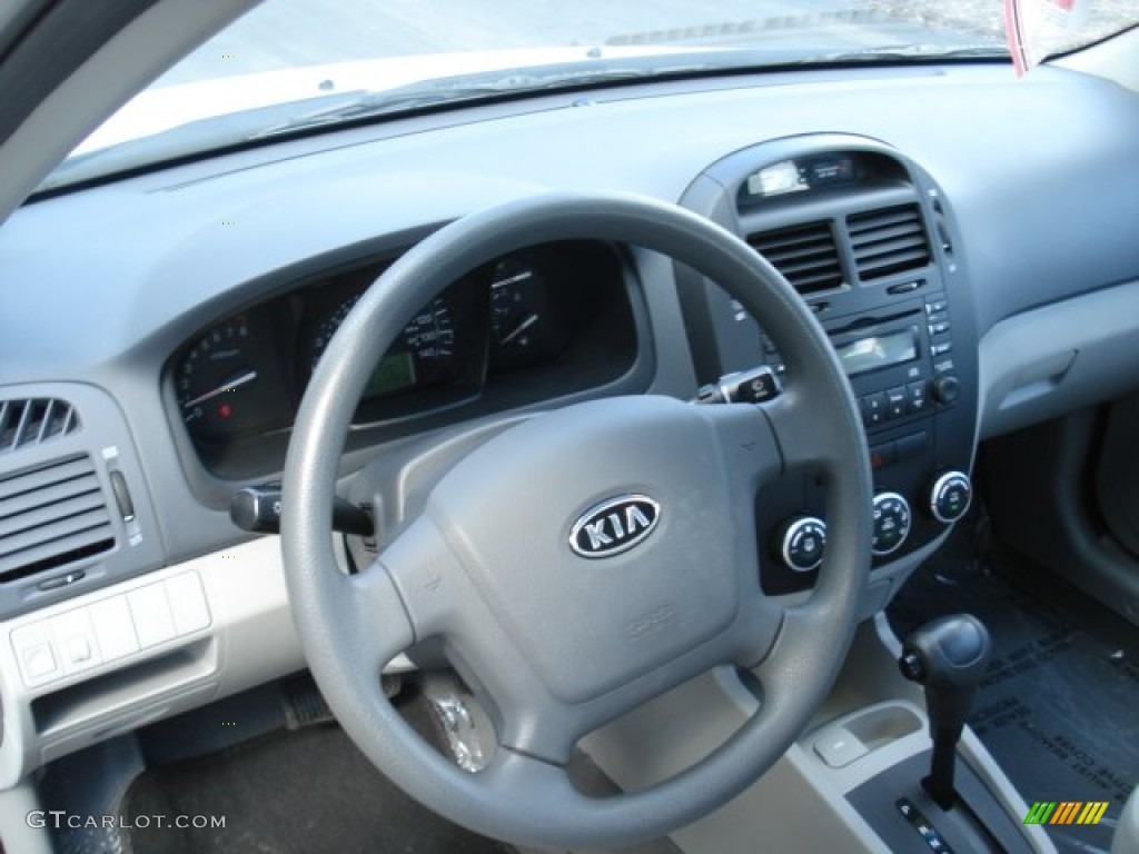 2008 Kia Spectra LX Sedan Gray Steering Wheel Photo #63056371