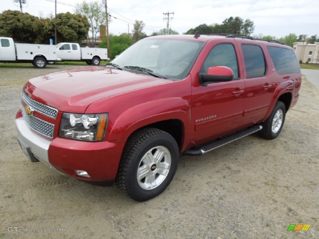 2012 Suburban Z71 4x4 - Crystal Red Tintcoat / Light Cashmere/Dark Cashmere photo #2