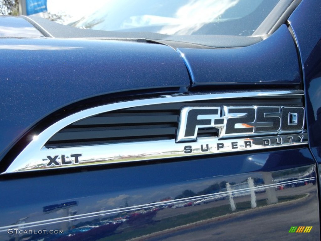 2012 F250 Super Duty XLT Crew Cab 4x4 - Dark Blue Pearl Metallic / Steel photo #4