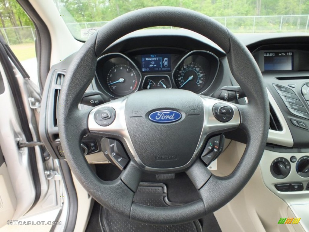 2012 Ford Focus SE Sedan Stone Steering Wheel Photo #63063043