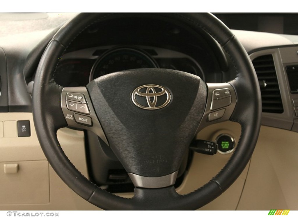 2009 Toyota Venza V6 AWD Ivory Steering Wheel Photo #63064059