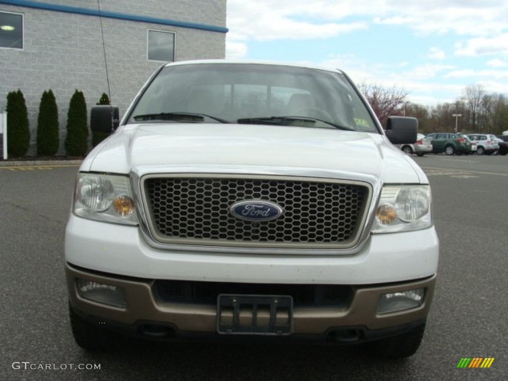 2004 F150 Lariat SuperCrew 4x4 - Oxford White / Tan photo #2
