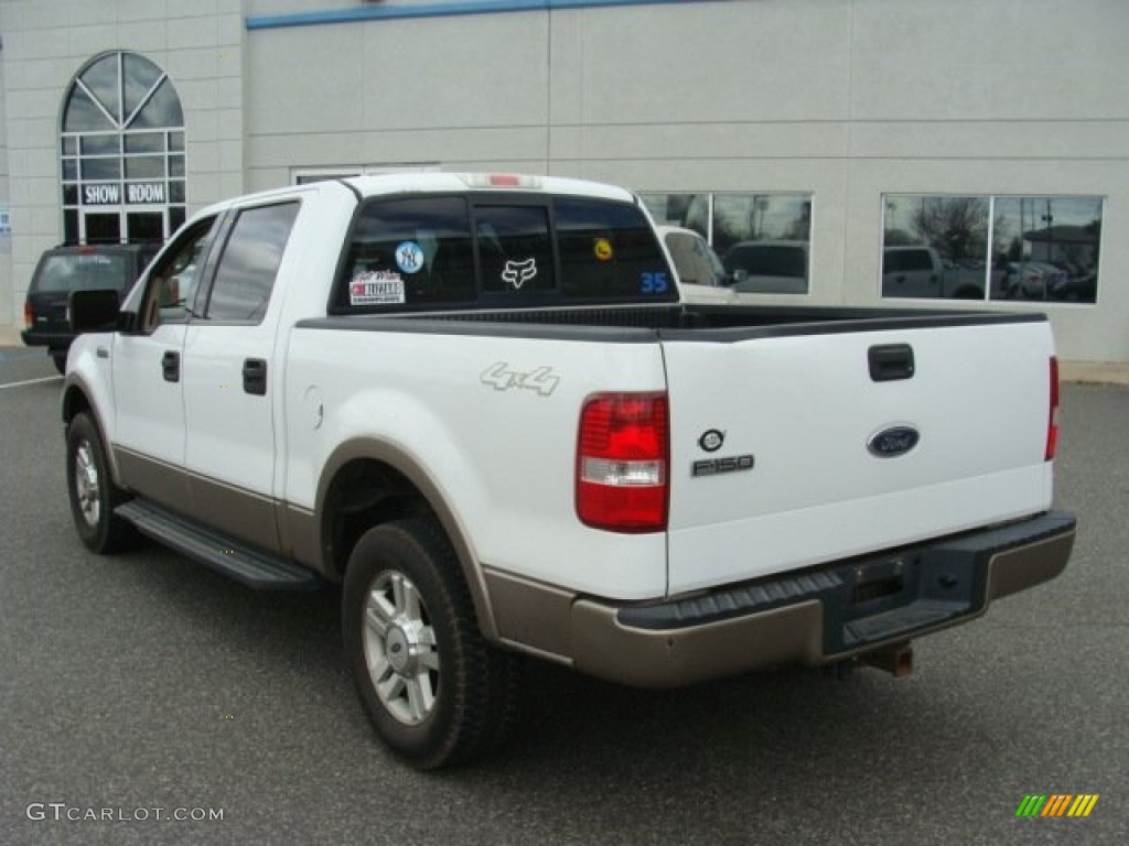 2004 F150 Lariat SuperCrew 4x4 - Oxford White / Tan photo #4