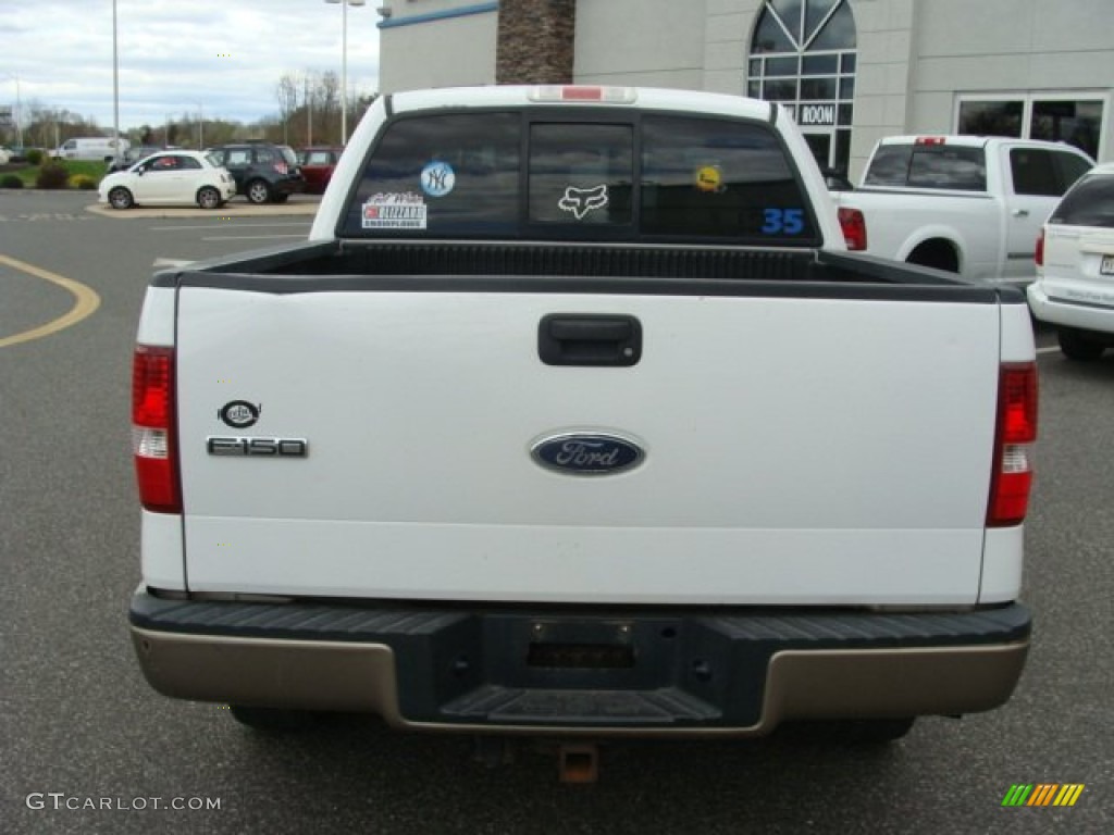 2004 F150 Lariat SuperCrew 4x4 - Oxford White / Tan photo #5