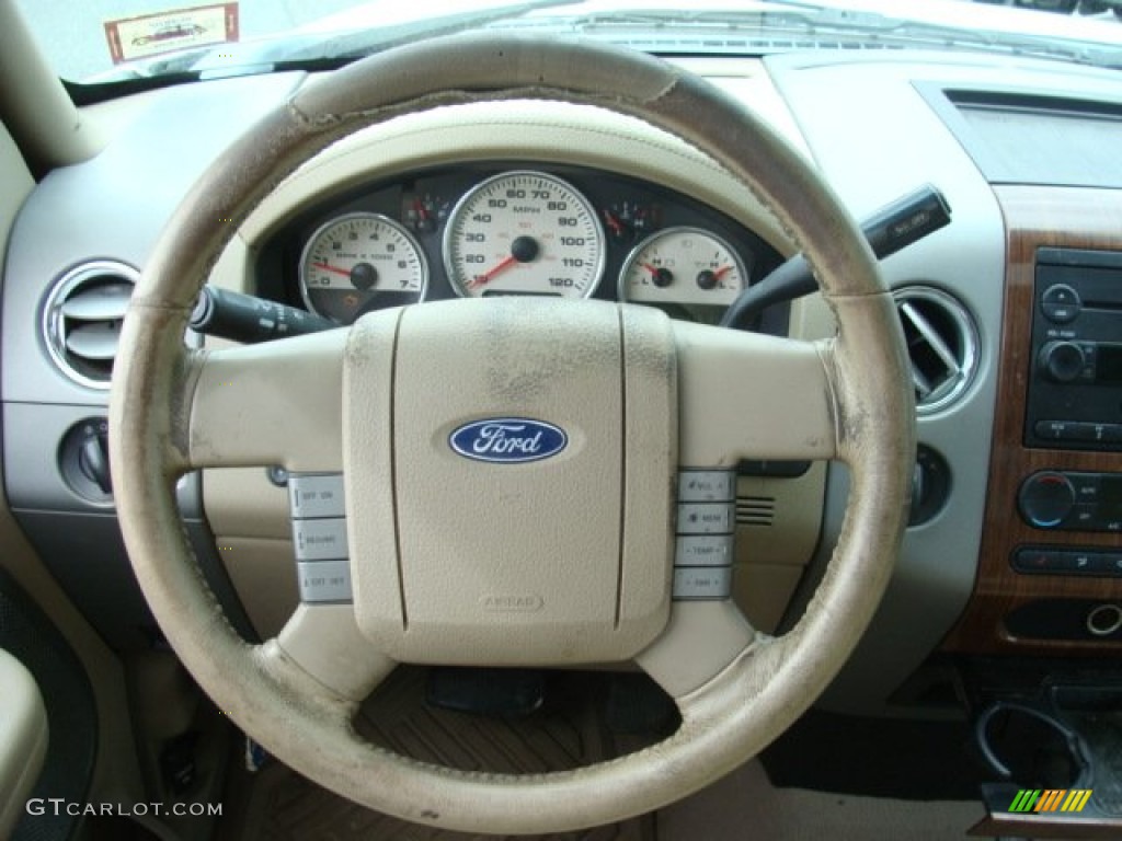 2004 F150 Lariat SuperCrew 4x4 - Oxford White / Tan photo #12