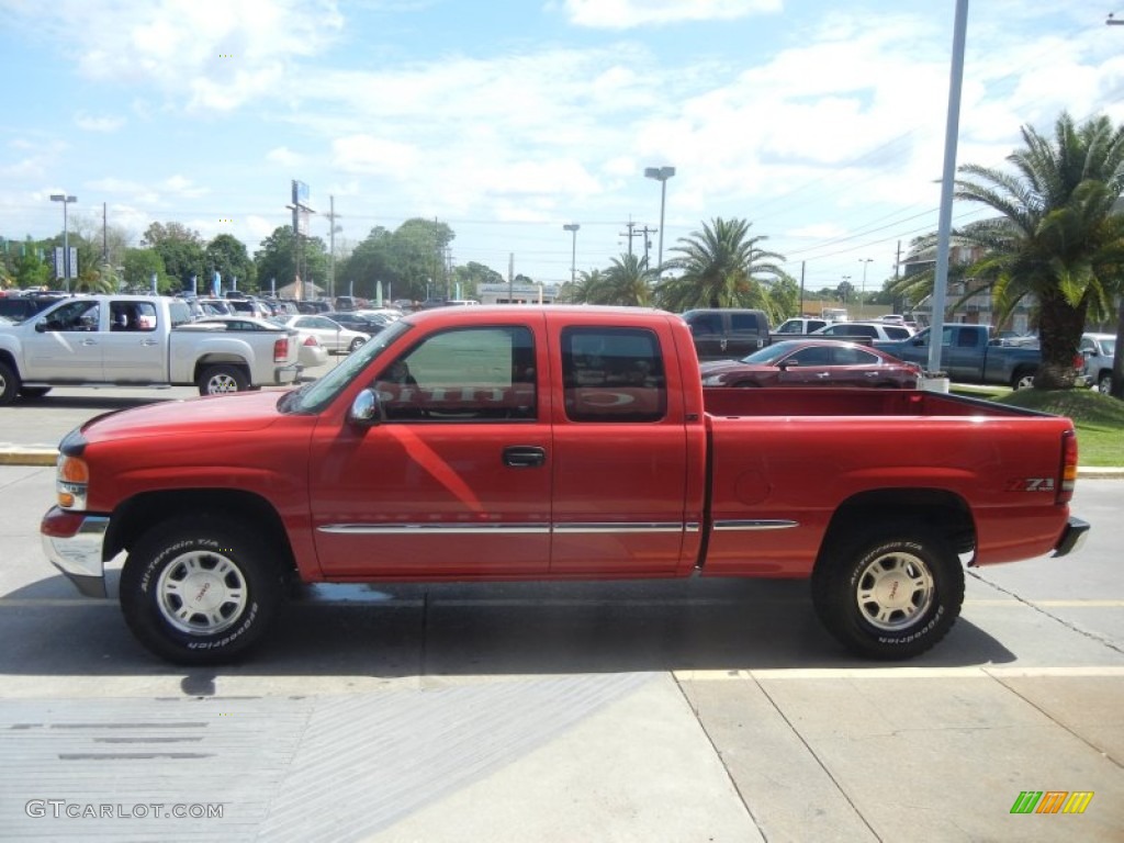 2001 Sierra 1500 SLE Extended Cab 4x4 - Fire Red / Neutral photo #5