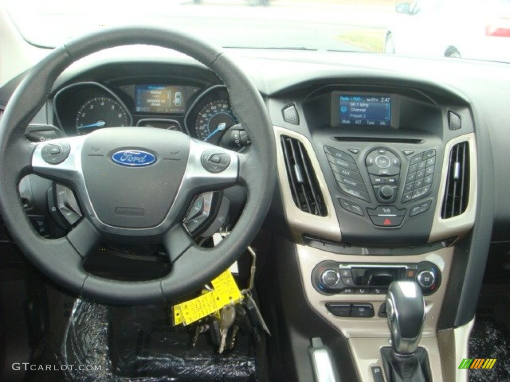 2012 Ford Focus SEL Sedan Charcoal Black Dashboard Photo #63065380