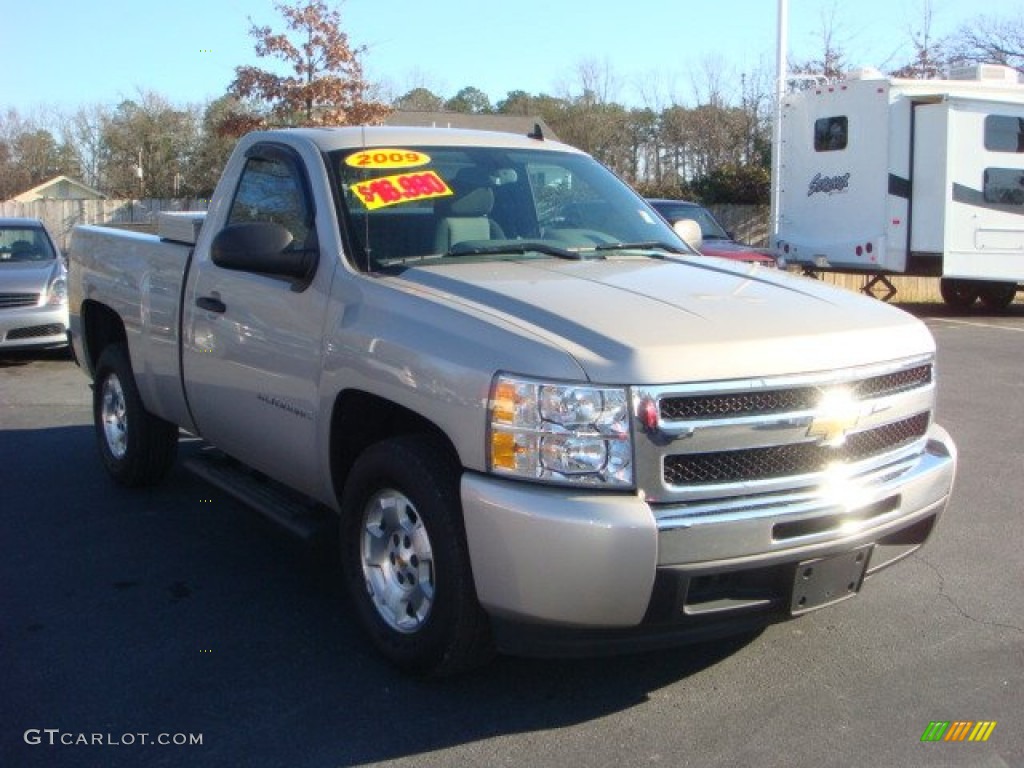 2009 Silverado 1500 LS Regular Cab - Silver Birch Metallic / Dark Titanium photo #5
