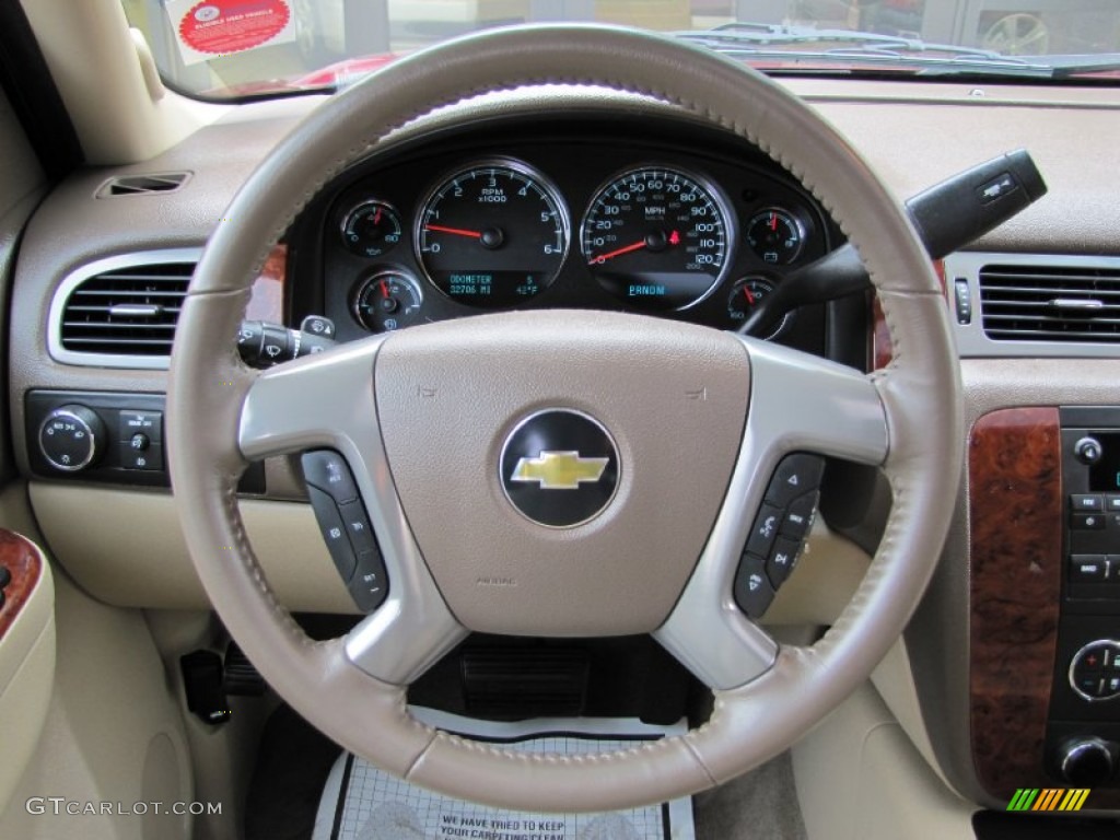 2011 Chevrolet Suburban LT 4x4 Light Cashmere/Dark Cashmere Steering Wheel Photo #63065961