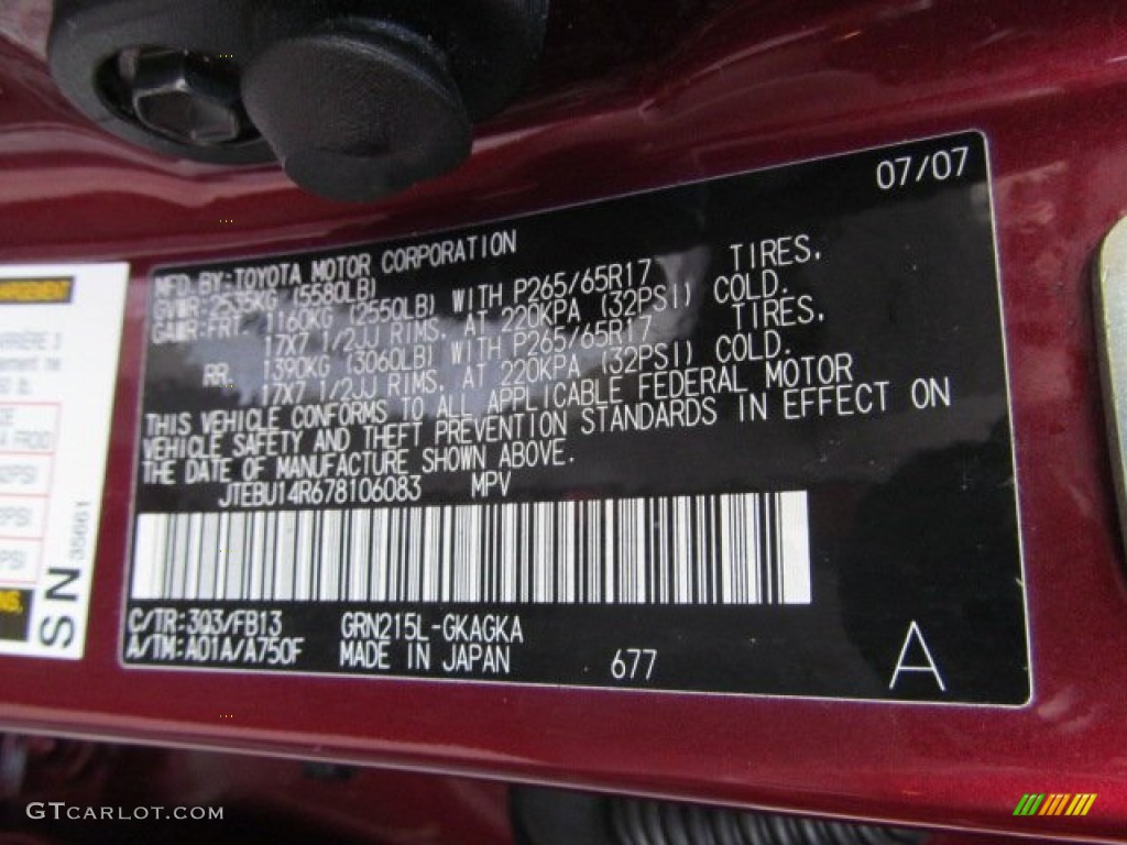 2007 4Runner Color Code 3Q3 for Salsa Red Pearl Photo #63066451