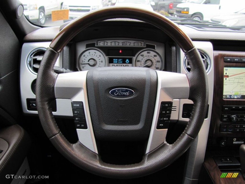 2010 Ford F150 Platinum SuperCrew 4x4 Sienna Brown Leather/Black Steering Wheel Photo #63067003