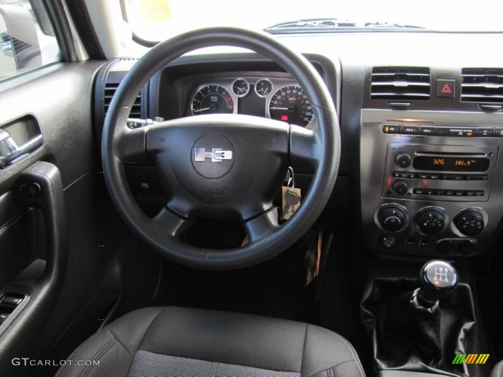 2007 Hummer H3 Standard H3 Model Ebony Black Steering Wheel Photo #63067309