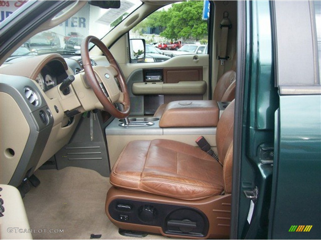 Tan/Castaño Leather Interior 2008 Ford F150 King Ranch SuperCrew 4x4 Photo #63070319