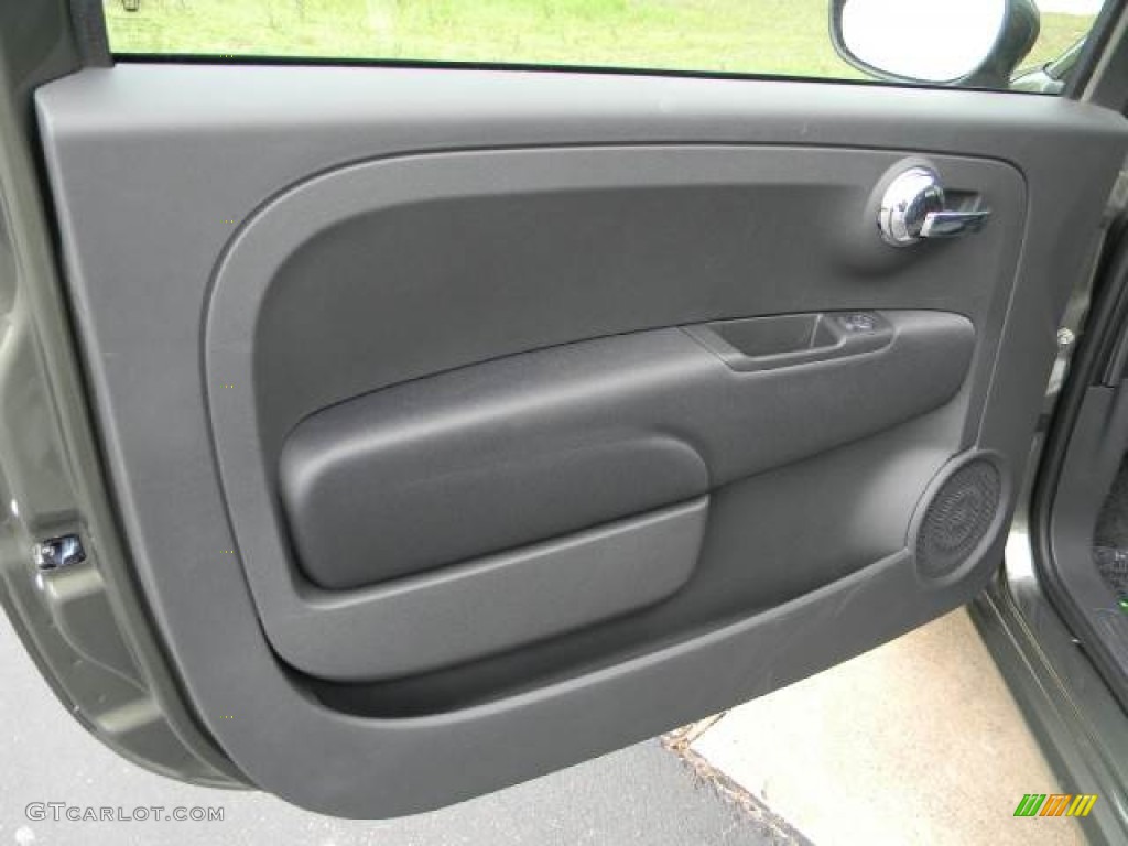 2012 Fiat 500 Pop Tessuto Grigio/Nero (Grey/Black) Door Panel Photo #63071213