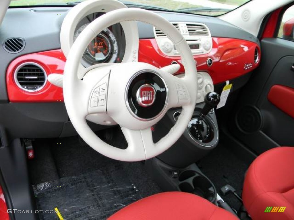 2012 Fiat 500 Pop Tessuto Rosso/Avorio (Red/Ivory) Dashboard Photo #63071609