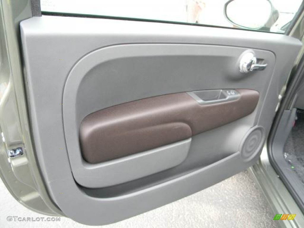2012 Fiat 500 Pop Tessuto Marrone/Avorio (Brown/Ivory) Door Panel Photo #63071693