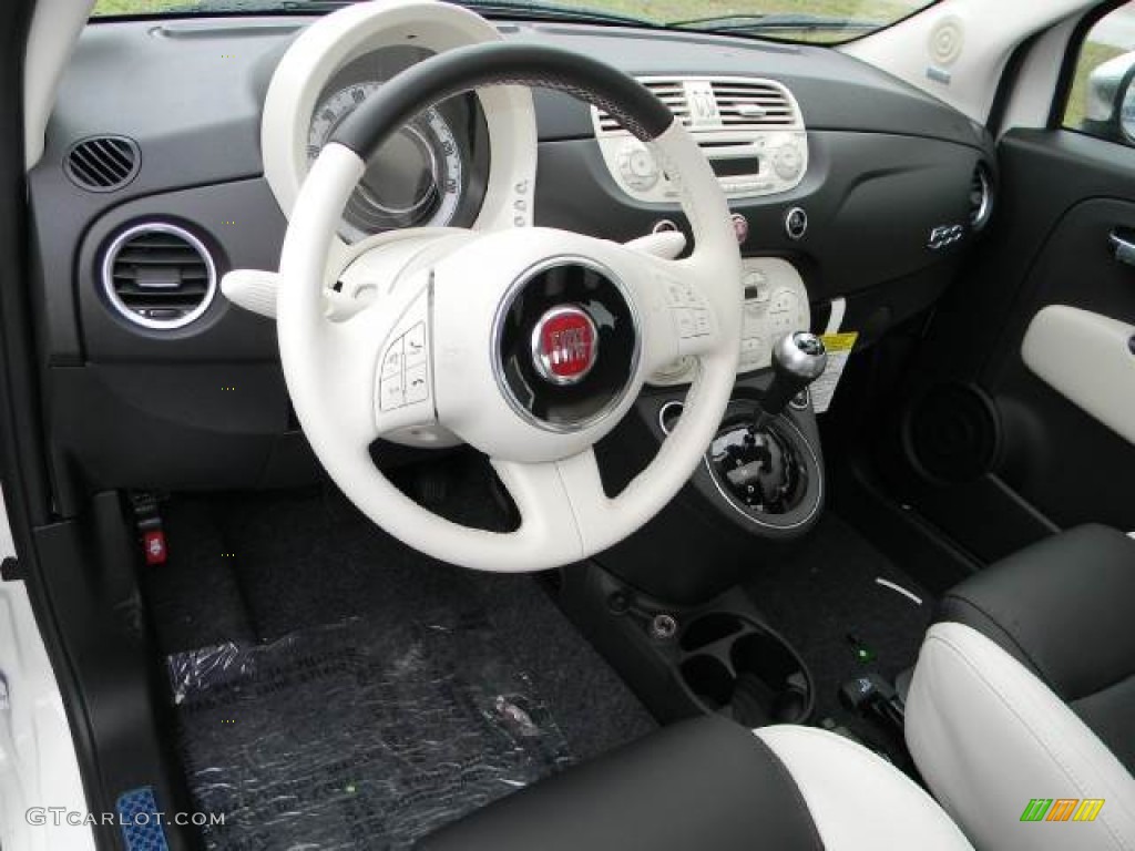 2012 Fiat 500 Gucci 500 by Gucci Nero (Black) Steering Wheel Photo #63072188