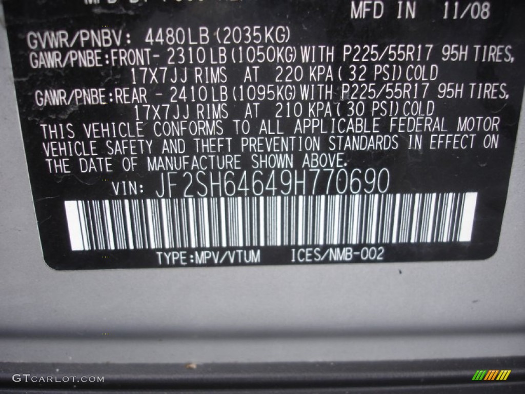 2009 Forester 2.5 X Limited - Spark Silver Metallic / Black photo #15