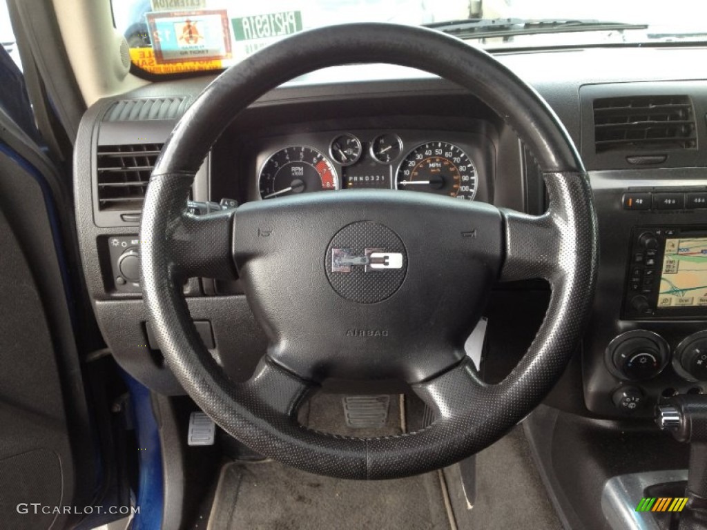 2006 Hummer H3 Standard H3 Model Ebony Black/Pewter Gray Steering Wheel Photo #63075819