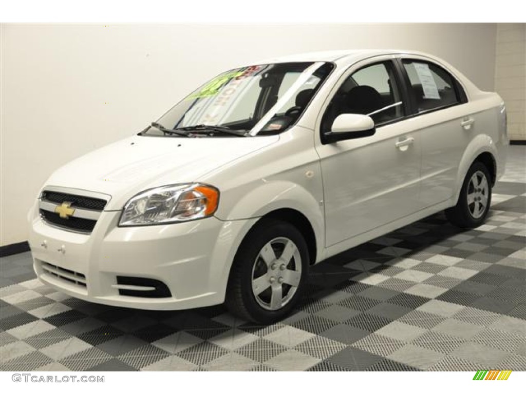 2008 Aveo LS Sedan - Summit White / Charcoal photo #1