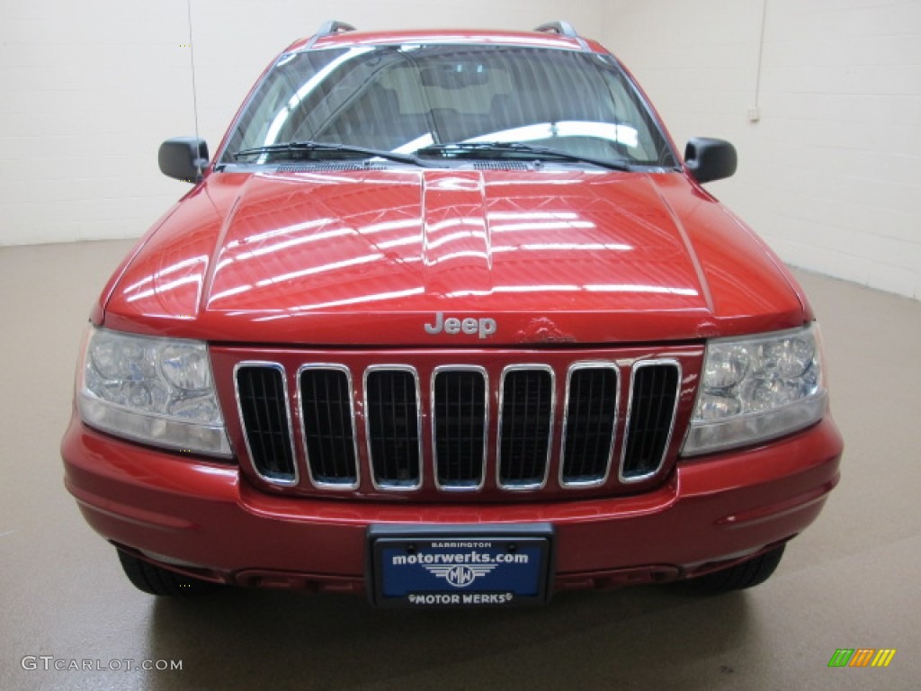 2002 Grand Cherokee Limited 4x4 - Inferno Red Tinted Pearlcoat / Sandstone photo #2